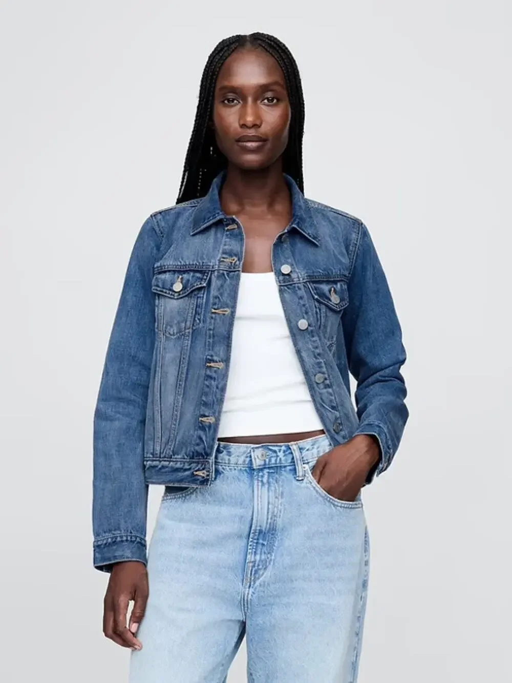 Gap Icon Denim Jacket Medium Indigo Wash Size Small